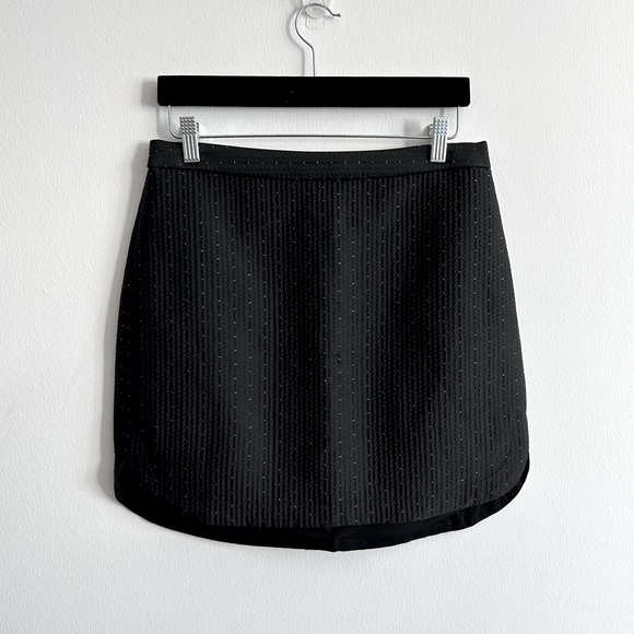 Madewell Shirttail Skirt in Nightfall Jacquard Black with Gold | Size 4 - Picture 3 of 8